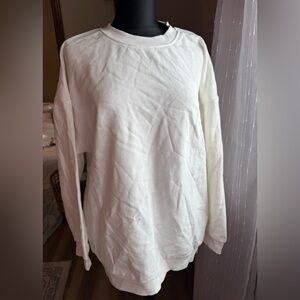 White Long Sleeve Oversized Crewneck